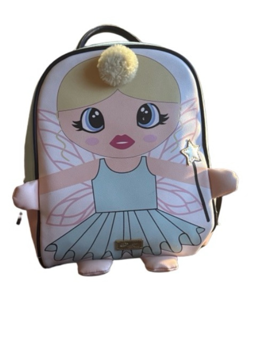 Betsey Johnson Pink Fairy ballerina Backpack with Yellow Pom-Pom